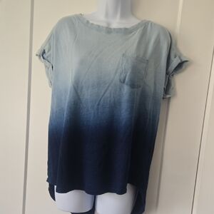 Jane and Delancey Blue Gradient Relaxed Tee